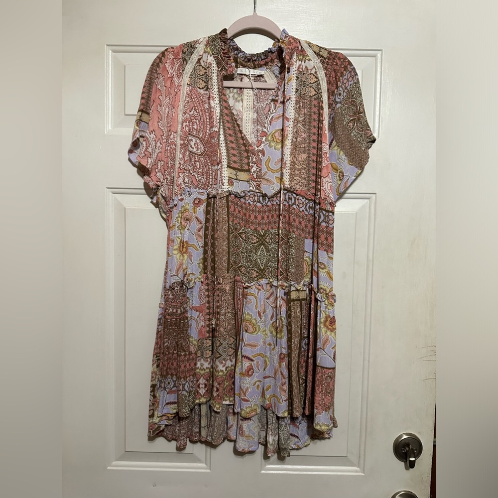 Karlie vintage floral tier dress‎ size small